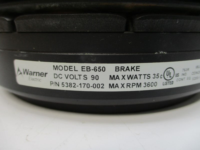 WARNER 5382-170-002 EB-650 90VDC NSMP