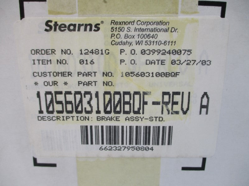 STEARNS 105603100QF 230/460V 2.2/.2A NSMP