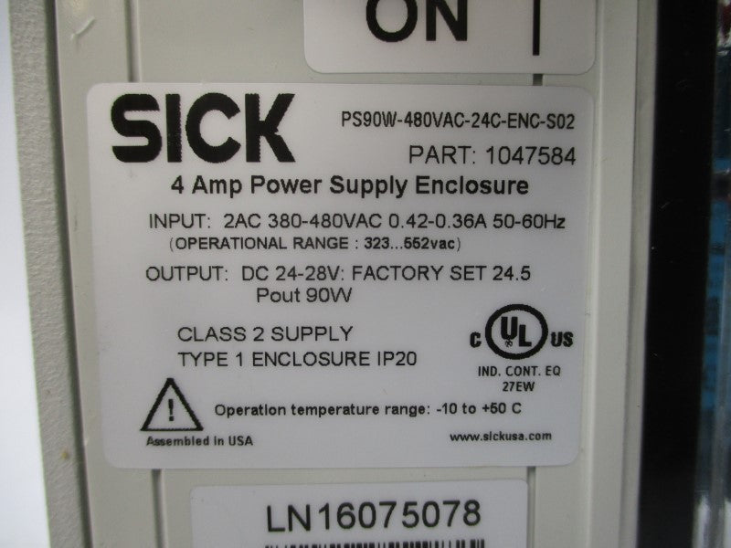 SICK PS90W-480VAC-24V-ENC-S02 1047584 380-480VAC 0.42-0.36A NSMP