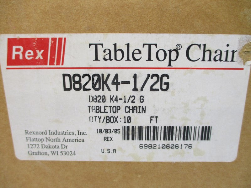 REXNORD D820K4-1/2G 10' NSMP