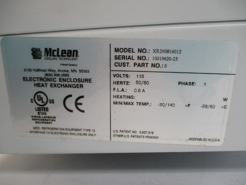 MCLEAN XR290816012 115V 0.6A -20/120'F NSNP