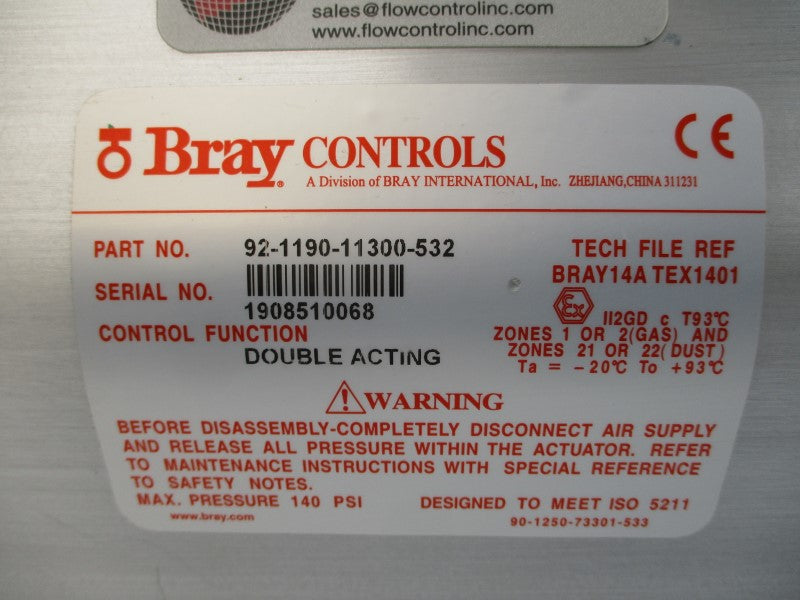 BRAY CONTROLS 92-1190-11300-532 140PSI NSNP