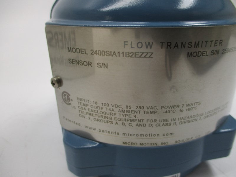 MICRO MOTION 2400SIA11B2EZZZ 85-250VAC NSMP