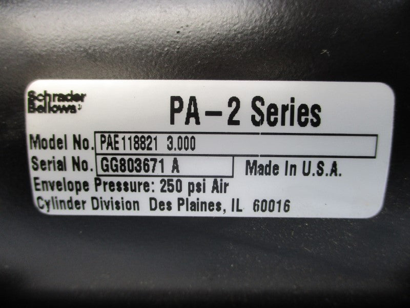 SCHRADER BELLOWS PAE1188213.000 PA-2 250PSI NSNP
