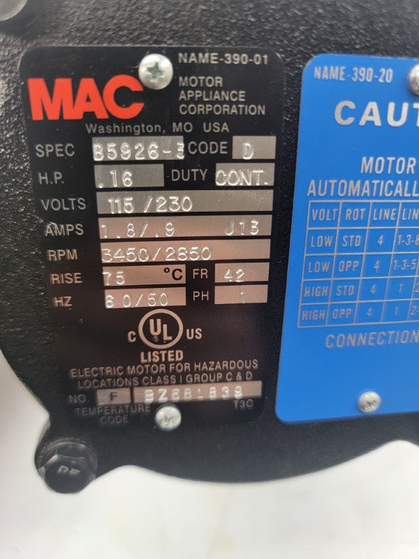 MICROPUMP DN519A 81094 B5926-3 115/230V 1.8/.9A NSNP