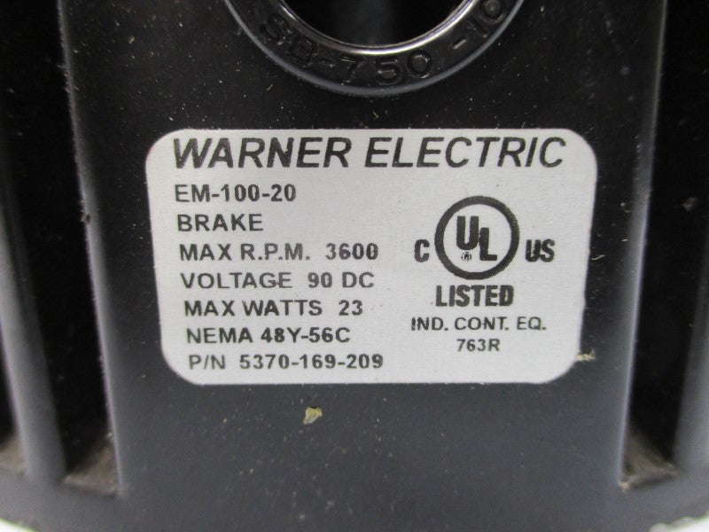 WARNER ELECTRIC 5370-169-209 EM-100-20 90VDC NSNP