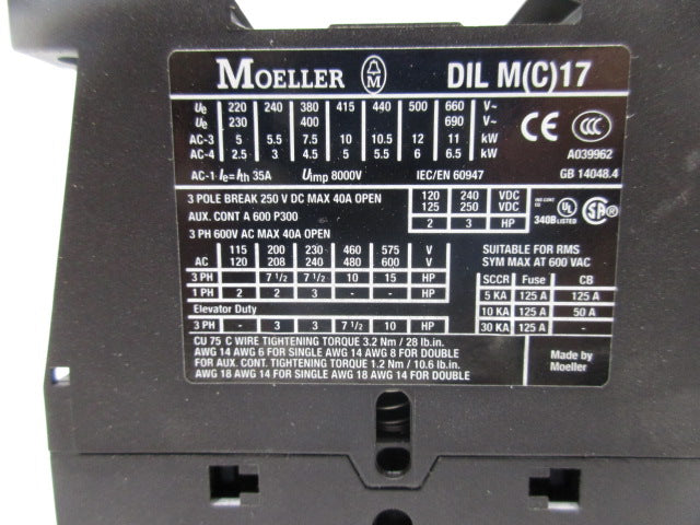 MOELLER DILM17-10 110/120V NSMP