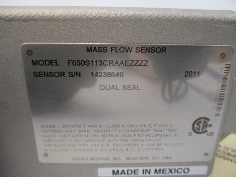 MICRO MOTION F050S113CRAAEZZZZ 275PSI NSMP