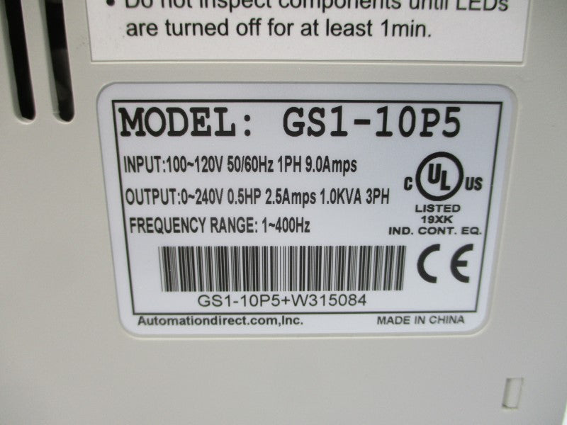 AUTOMATION DIRECT GS1-10P5 100-120V 9.0A NSMP