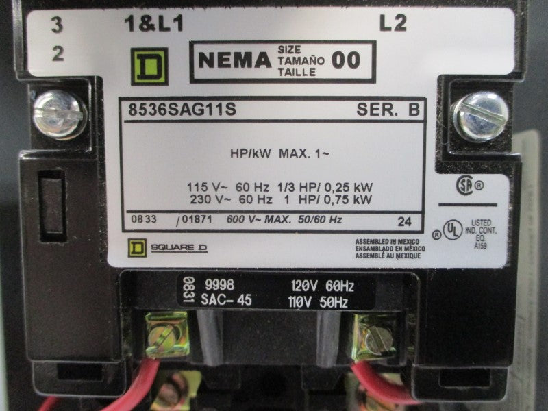 SQUARE D 8536SAG11V02S SER. B 110/120V NSMP