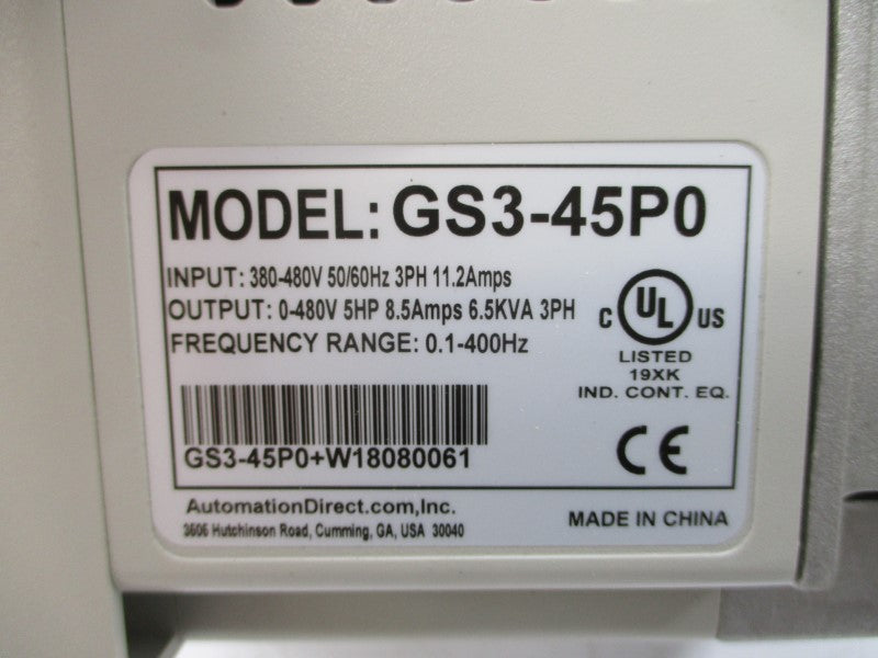 AUTOMATION DIRECT GS3-45P0 380-480V 11.2A UNMP