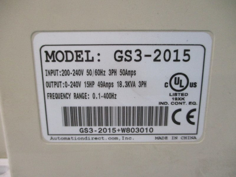 AUTOMATION DIRECT GS3-2015 200-240V 50A NSNP