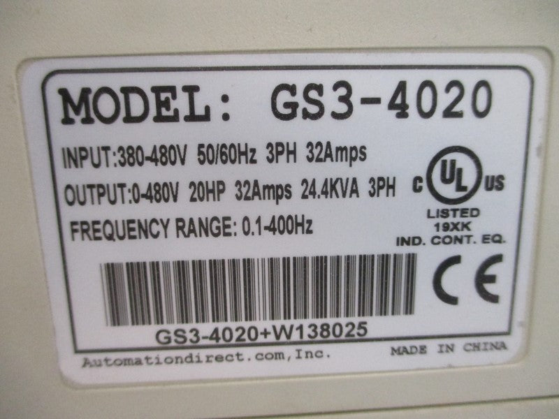 AUTOMATION DIRECT GS3-4020 380-480V 32A UNMP