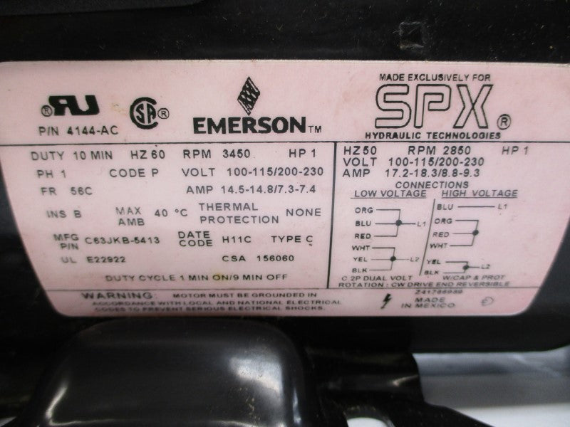 SPX 4144-AC AB-1634 230V 7.4A 3200PSI NSNP