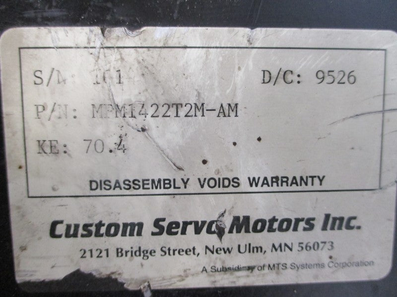 CUSTOM SERVO MOTORS MPM1422T2M-AM UNMP
