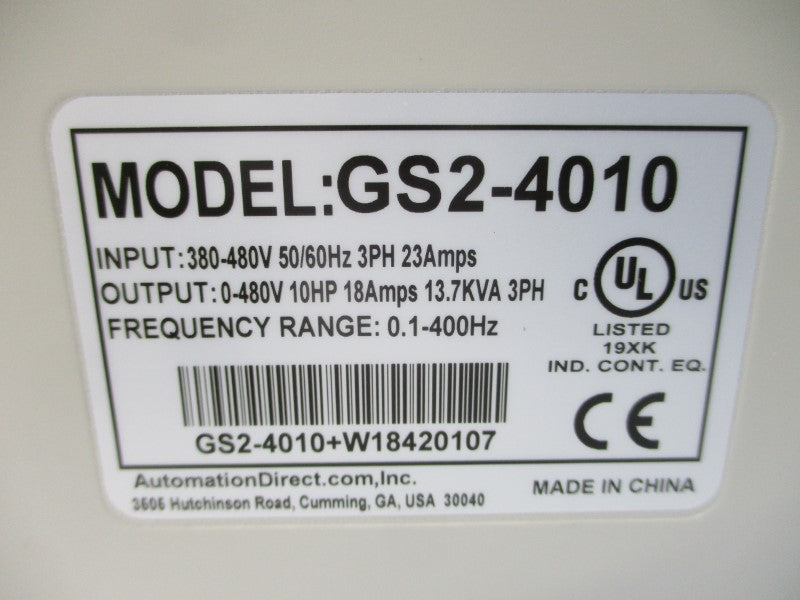AUTOMATION DIRECT GS2-4010 380-480V 23A NSMP