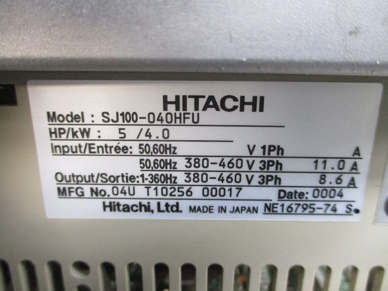 HITACHI SJ100-040HFU 380-460V 11.0/8.6A UNMP