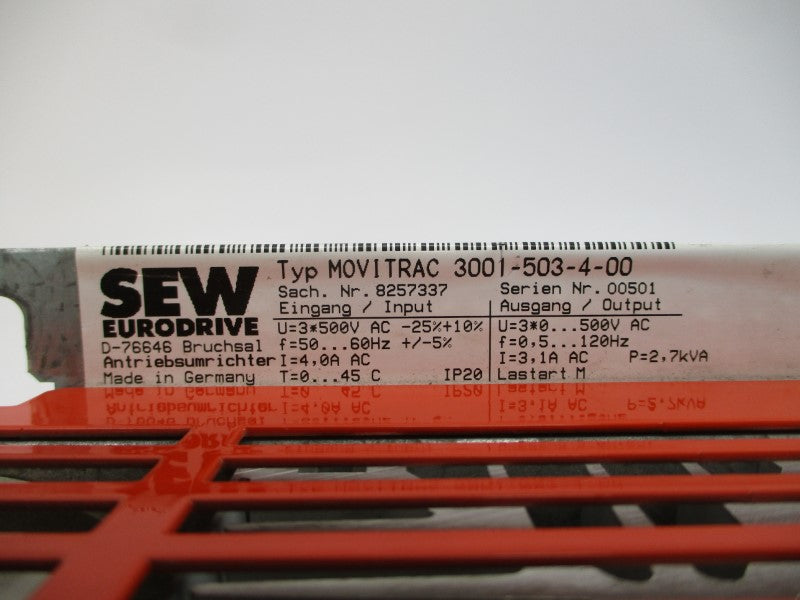 SEW EURODRIVE 3001-503-4-00 500VAC 4.0/3.1A UNMP