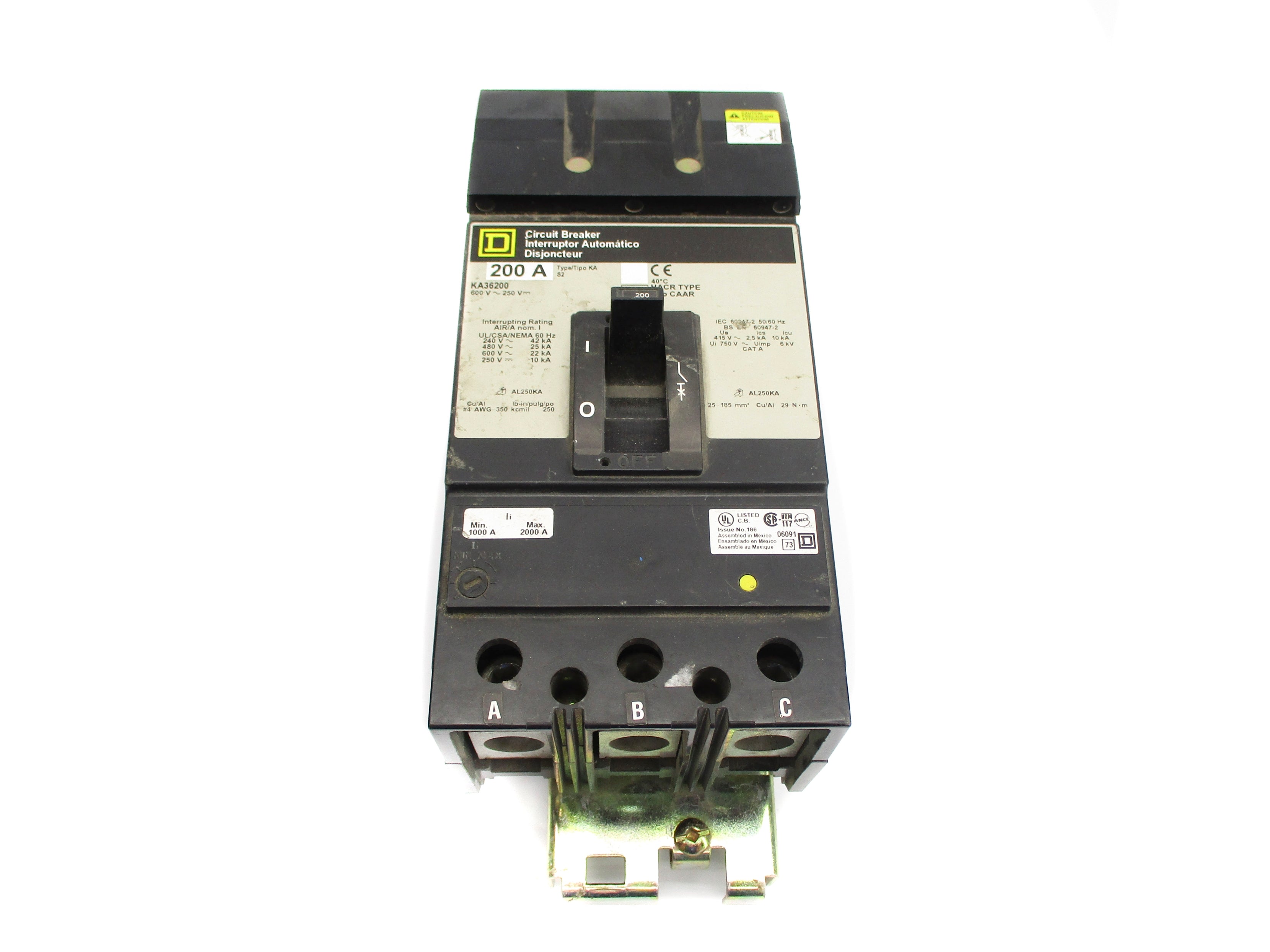 SQUARE D KA36200 200A (GREY) UNMP
