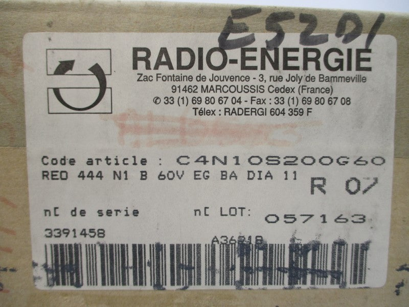 RADIO-ENERGIE REO444N1B60VEG C4N10S200G60 NSFS