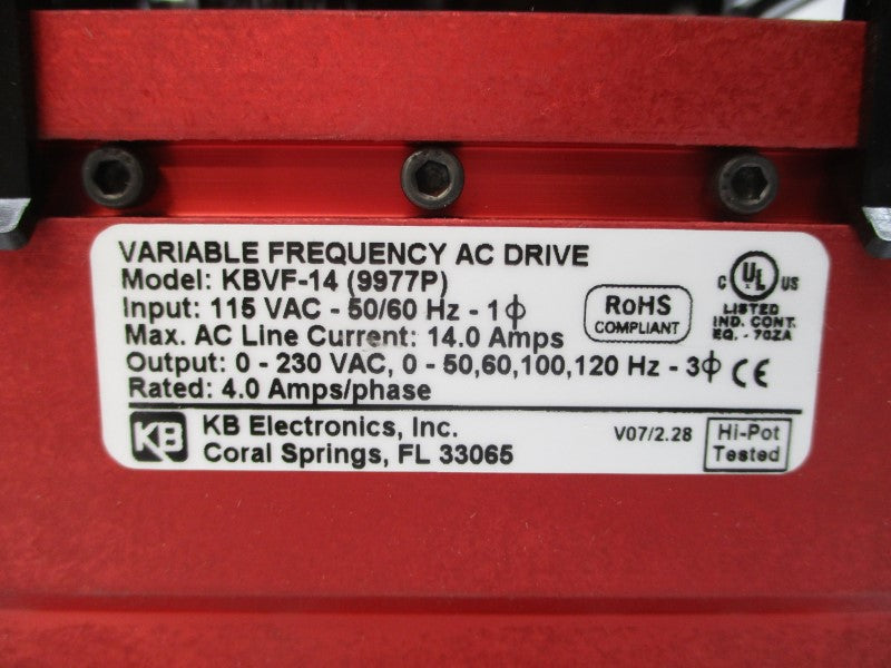 KB ELECTRONICS KBVF-14 115VAC 14.0A NSMP