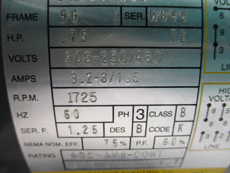 BALDOR M3542 34A61-883 208-230/460V 3.2-3/1.5A NSNP