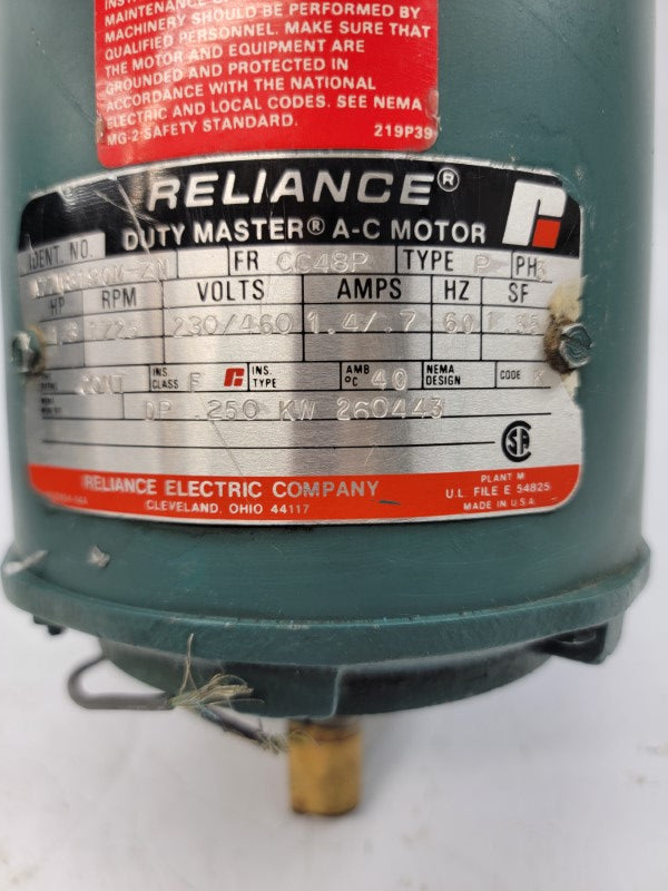 RELIANCE ELECTRIC A77W8190M-ZN 230/460VAC 1.4/.7A NSNP
