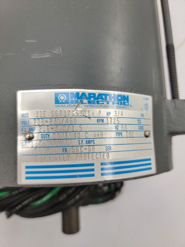 MARATHON ELECTRIC 3QE 56T17G5301AP 208-230/460V 2.9-3.0/1.5A NSNP