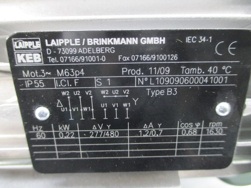 LAIPPLE KEB M63P4 277/480V 1.2/0.7A NSNP