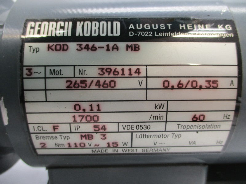 GEORGII KOBOLD KOD346-1AMB 265/460V 0.6/0.35A NSNP