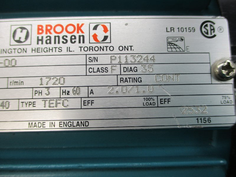 BROOK HANSEN 1927203N-00 230/460VAC 2.0/1.0A NSNP