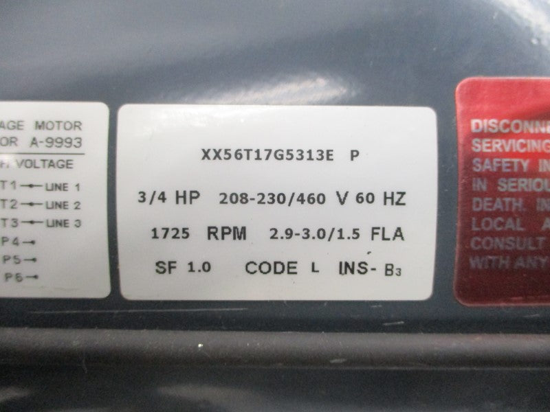 MARATHON ELECTRIC LQL 56T17G5313EP 208-230/460V 2.9-3.0/1.5A NSNP