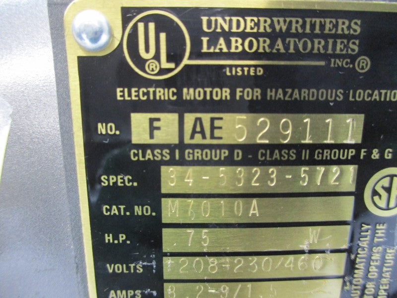BALDOR M7010A 34-5323-5721 208-230/460V 8.2-9/1.5A NSNP