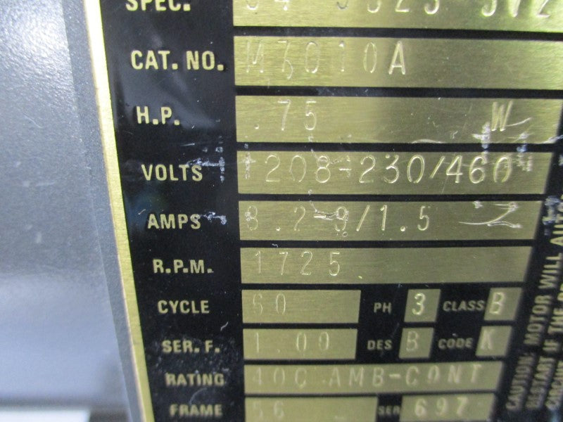 BALDOR M7010A 34-5323-5721 208-230/460V 8.2-9/1.5A NSNP