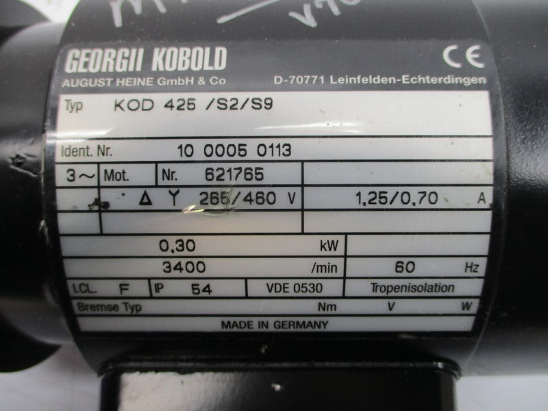 GEORGII KOBOLD KOD425/S2/S9 1000050113 265/460V 1.25/0.70A NSNP
