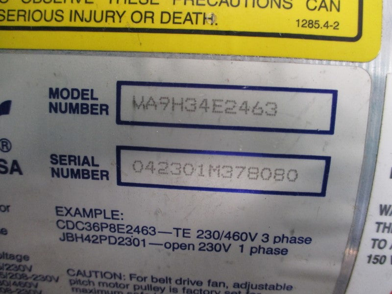 AMERICAN COOLAIR VA9H34E2463 230/460V NSNP