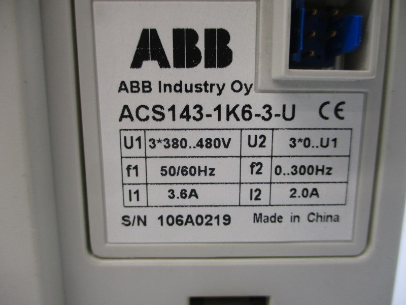 ABB ACS143-1K6-3-U 380-480V 3.6/2.0A NSMP