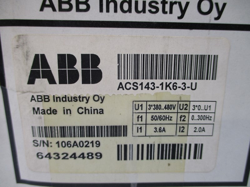 ABB ACS143-1K6-3-U 380-480V 3.6/2.0A NSMP