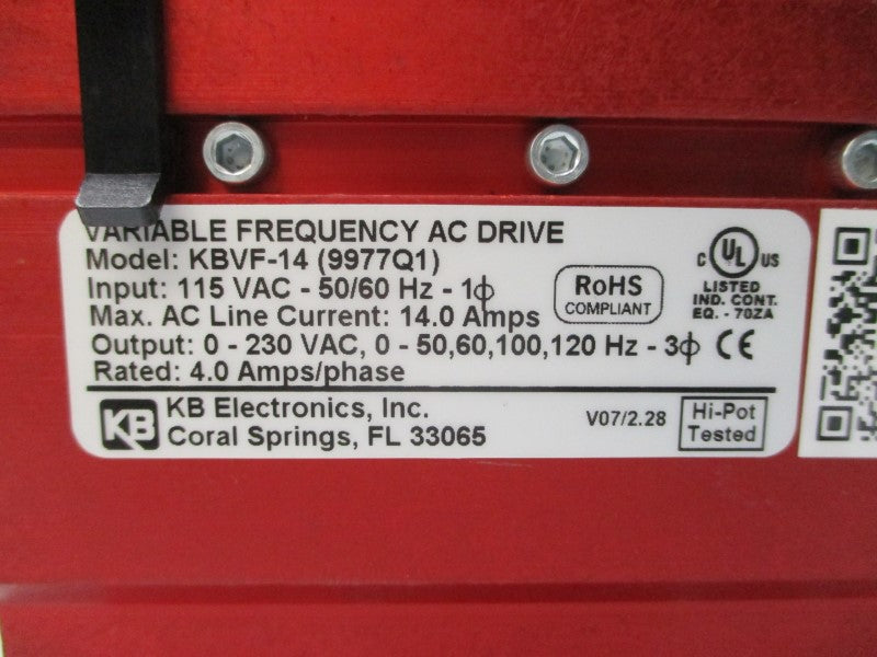 KB ELECTRONICS KBVF-14 9977Q1 115VAC 14.0A NSMP
