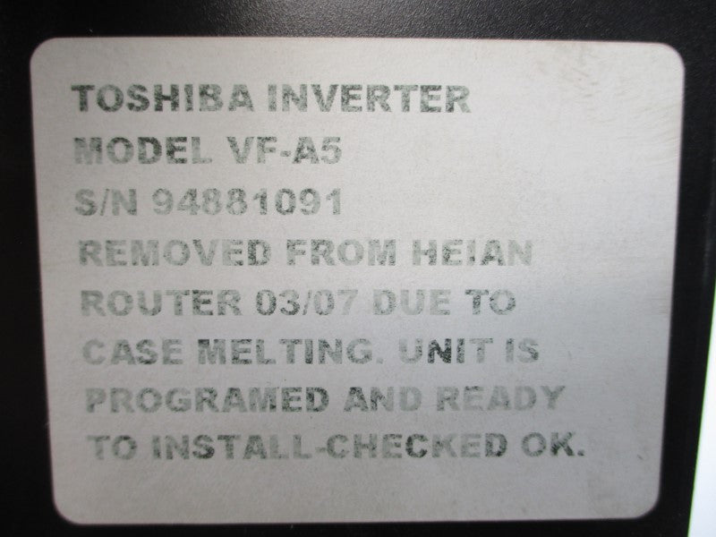 TOSHIBA VFA5-2075P 200-230VAC 33A (AS PICTURED) UNMP