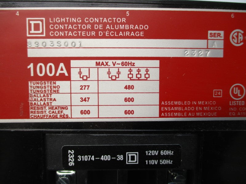 SQUARE D 8903S001V02 SER. A 110/120V 100A NSNP