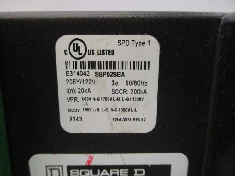 SQUARE D SSP02SBA10D SER. 001 208/120V NSNP