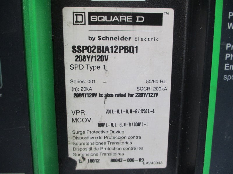 SQUARE D SSP02BIA12PBQ1 SER. 001 127/220V (AS PICTURED) NSNP