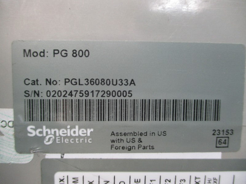 SQUARE D PGL36080U33A SER. 1 600V 800A (AS PICTURED) NSNP