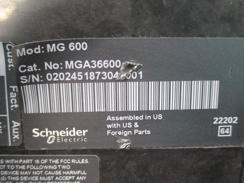 SQUARE D MGA36600 SER. 2 600V 600A (AS PICTURED) NSNP