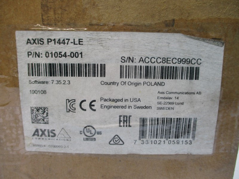 AXIS 01054-001 P1447-LE NSMP