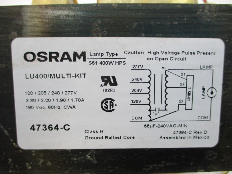 OSRAM 47364-C 277V 1.70A UNMP