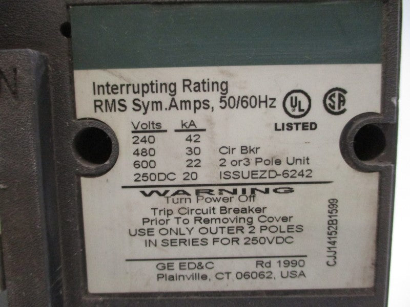 GENERAL ELECTRIC TJJ436400WL 600VAC 400A (GREEN) UNMP