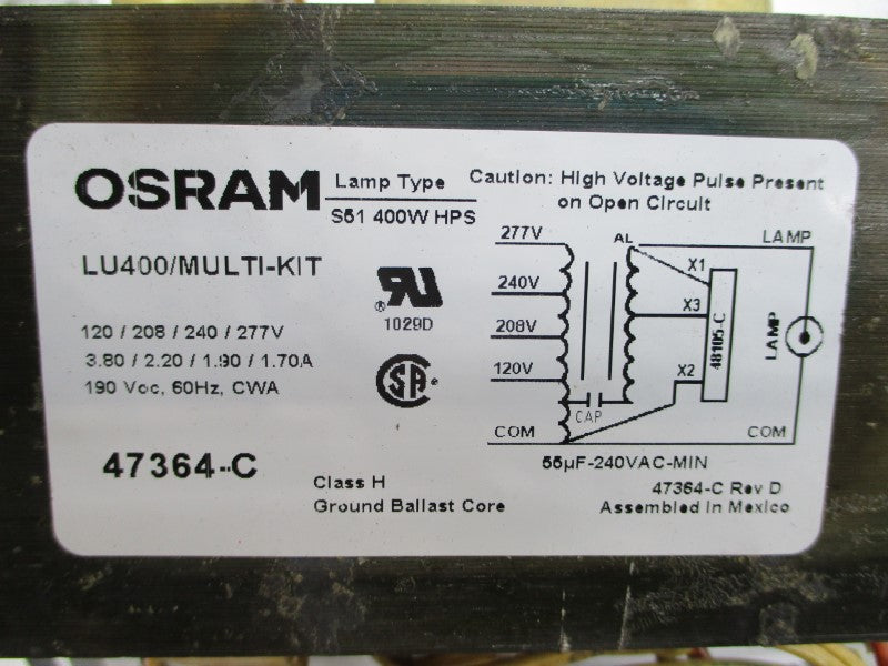 OSRAM 47364-C 277V 1.70A NSMP