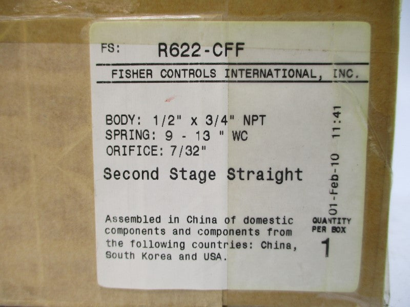 FISHER CONTROLS R622-CFF 10PSI 7/32" NSMP